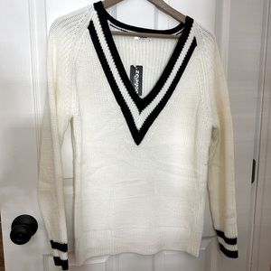 White sweater striped